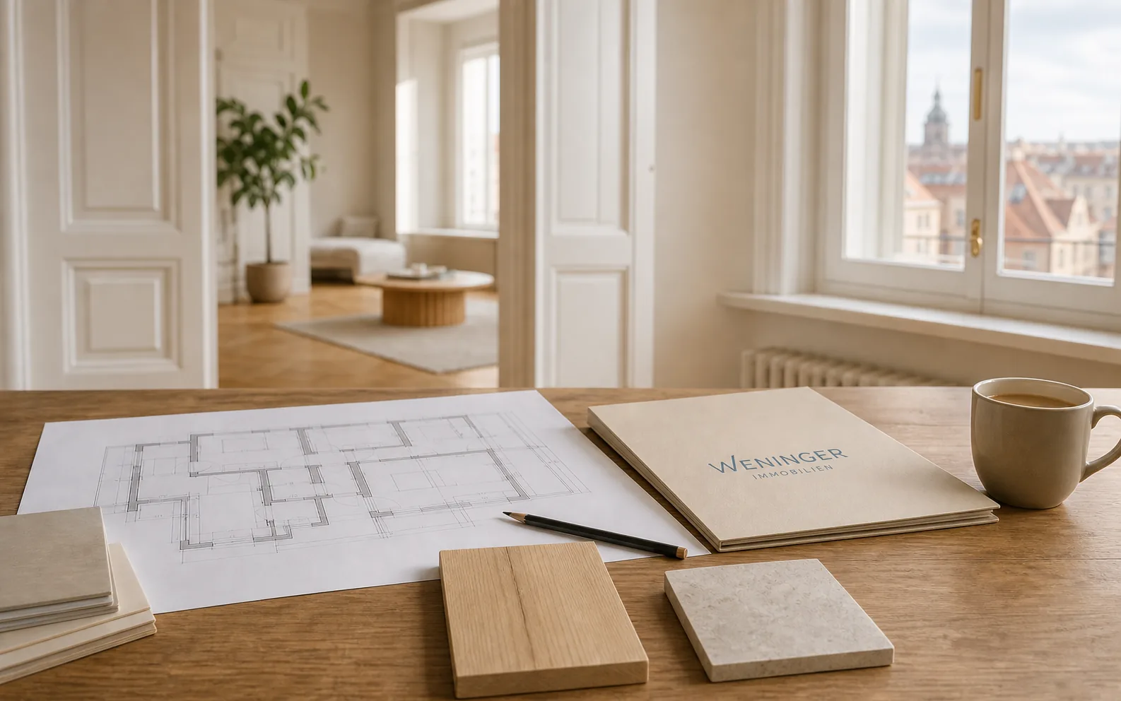 Sanierungsplanung mit Unterlagen von Weninger Immobilien